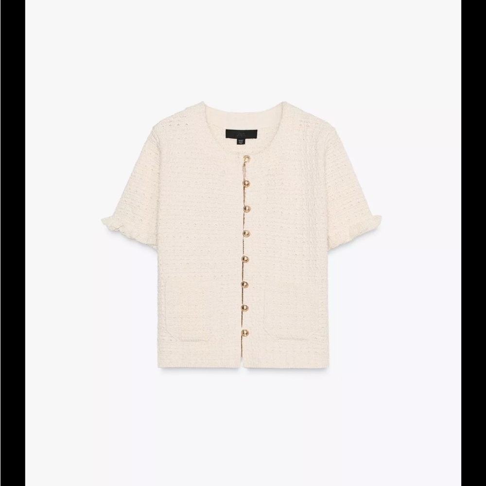 Zara Ruffled Knit Cardigan